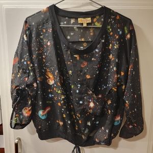 Princess Vera Wang Sheer Blouse Size S Galaxy Top